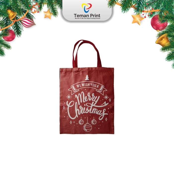 

SOUVEN- Teman Print Totebag Tas Hampers Full Print Bahan Blacu Edisi Natal