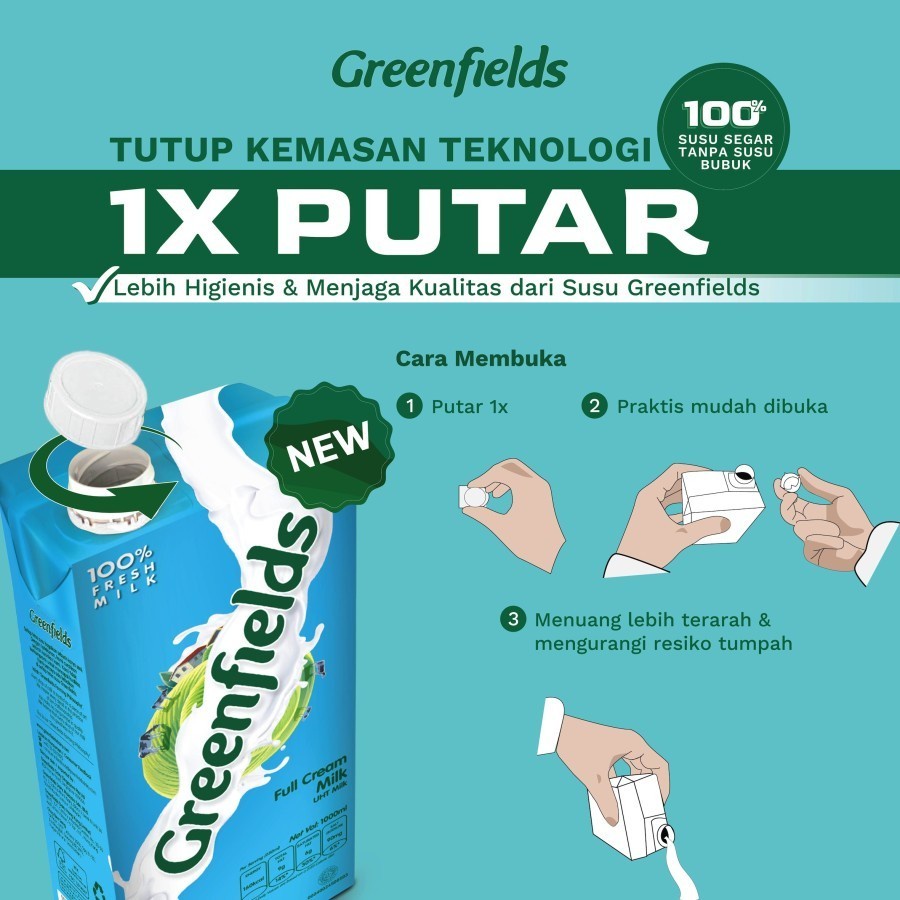 

Susu Greenfields UHT Low Fat 950ml