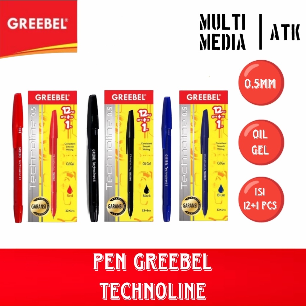 

IK! Pulpen / Pen Greebel Techno 0.5 (12 pcs+Bonus 1 Pcs)
