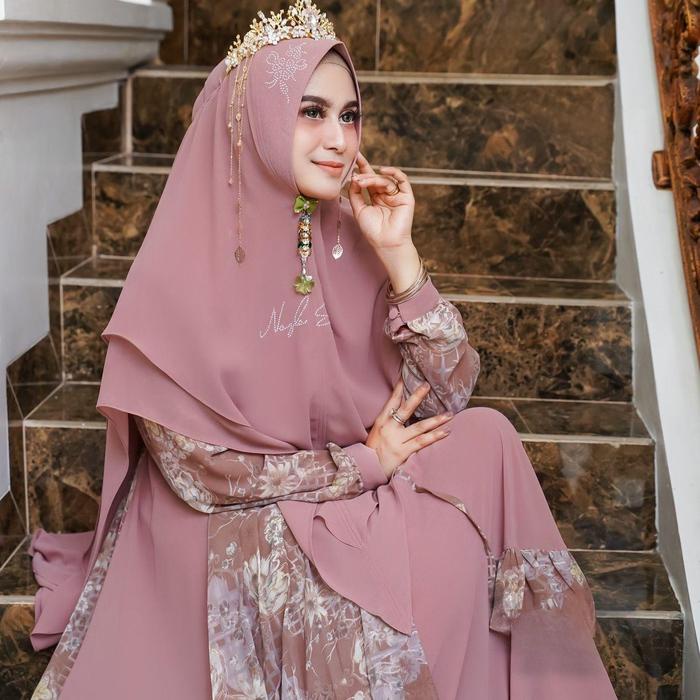 [Kode A] Gamis & Syari Tsm Original Muslim Wanita Dewasa Elegan By Nazla Syari