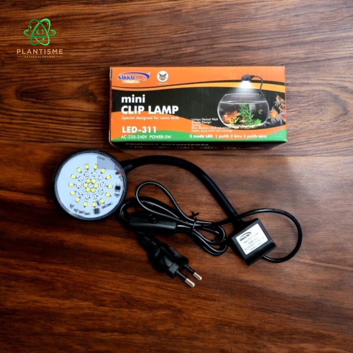 Lampu Mini Jepit Aquarium Terrarium