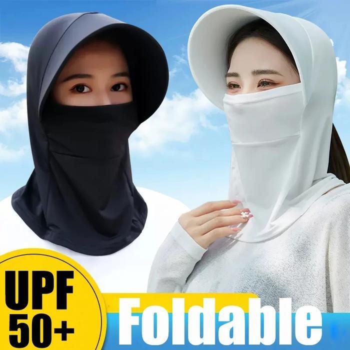 Topi Syal Penutup Leher Wajah Topi Masker Outdoor Musim Panas Anti-UV