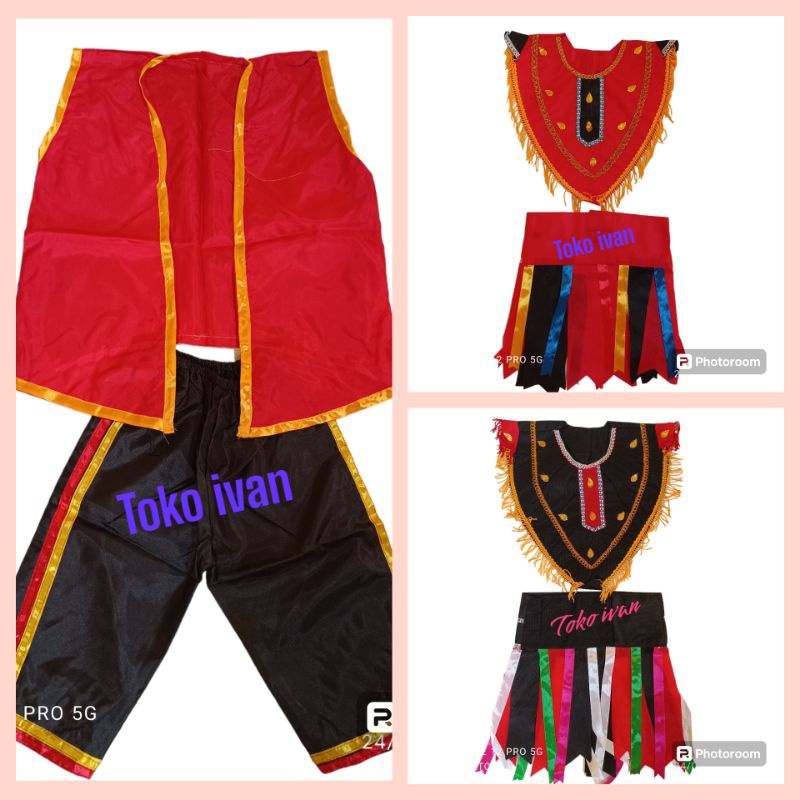 Mainan Anak Terlaris,Mainan Anak Termurah KOSTUM KESENIAN TOPENG IRENG / BAJU DAYAKAN / BAJU KESENIA