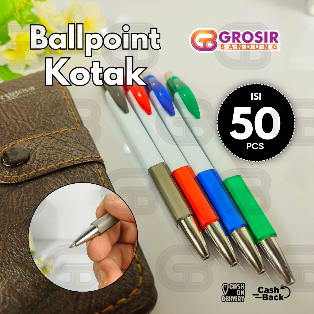 

[ISI 50]Ballpoint Square Bolpen Kotak Murah Souvenir Pernikahan Acara Dll