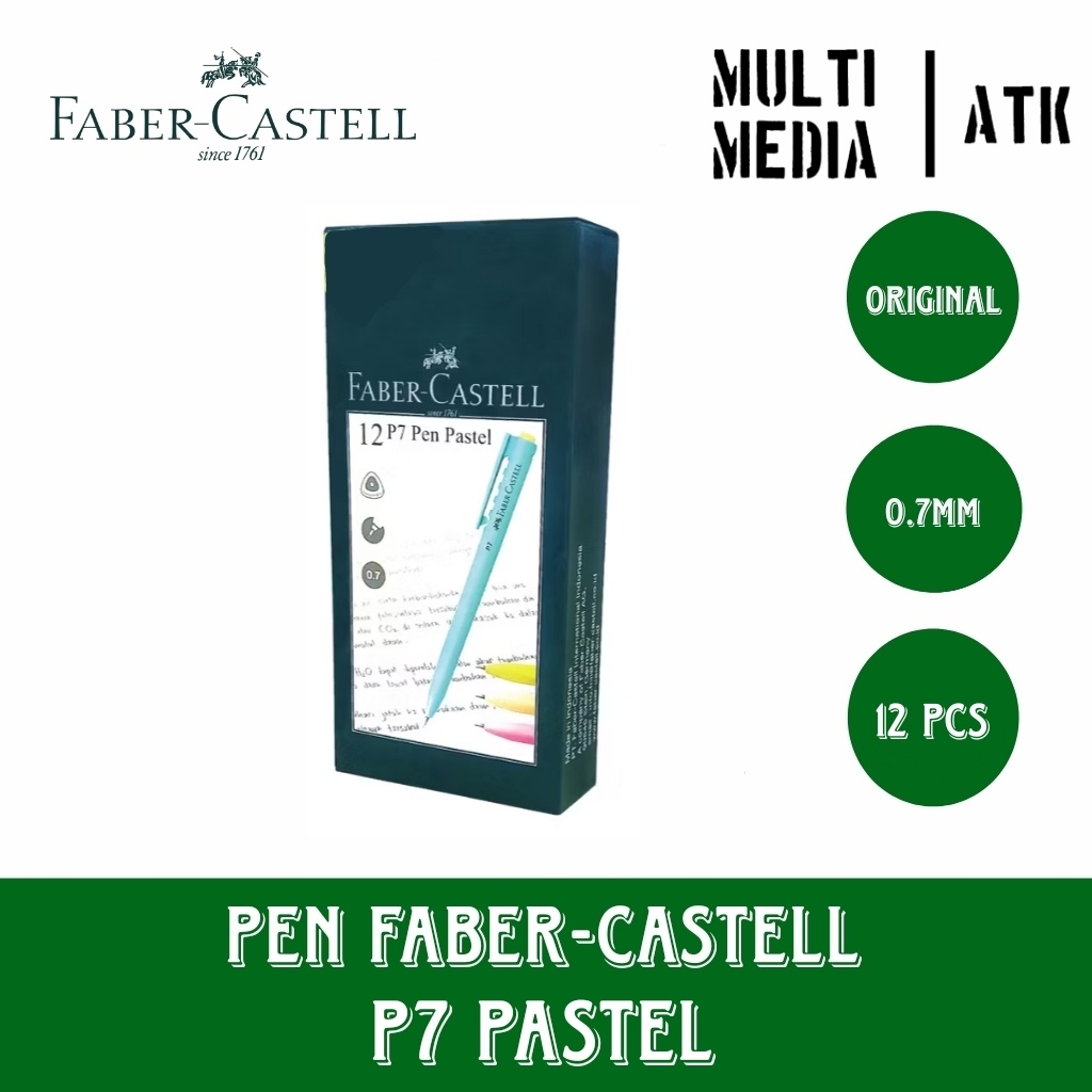 

Faber-Castell Ballpoint Pen P7 Pastel 0,7 Black Ink Isi 12