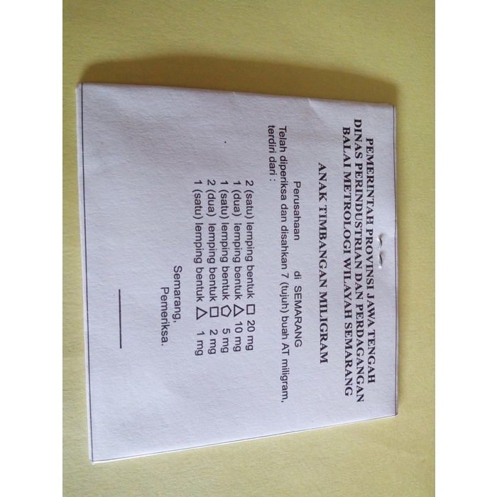 

HJK ANAK TIMBANGAN MILIGRAM 7 SET / ANTIM MG / / PRAKTIK FARMASI / APOTEK