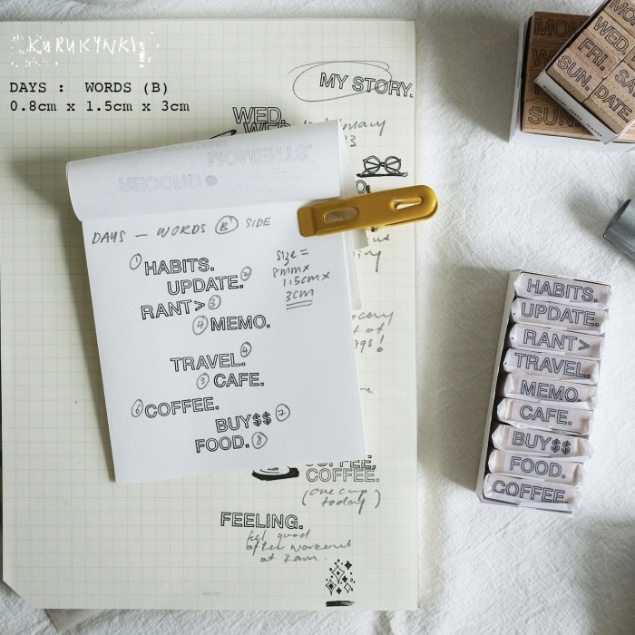 

KURUKYNKI DAYS WORDS (B) RUBBER STAMP