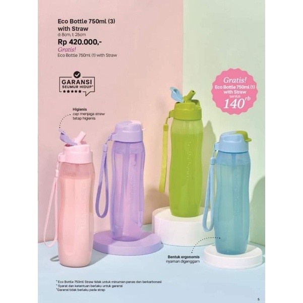 Tupperware ECO BOTTLE STRAW 750 ML