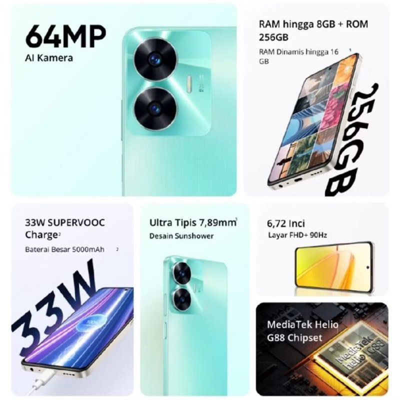 [PROMO] HP REALME C55 Ram 6+128GB & 8+256GB Dual Camera 64MP Fast Charging 33Watt Battery 5000mAh
