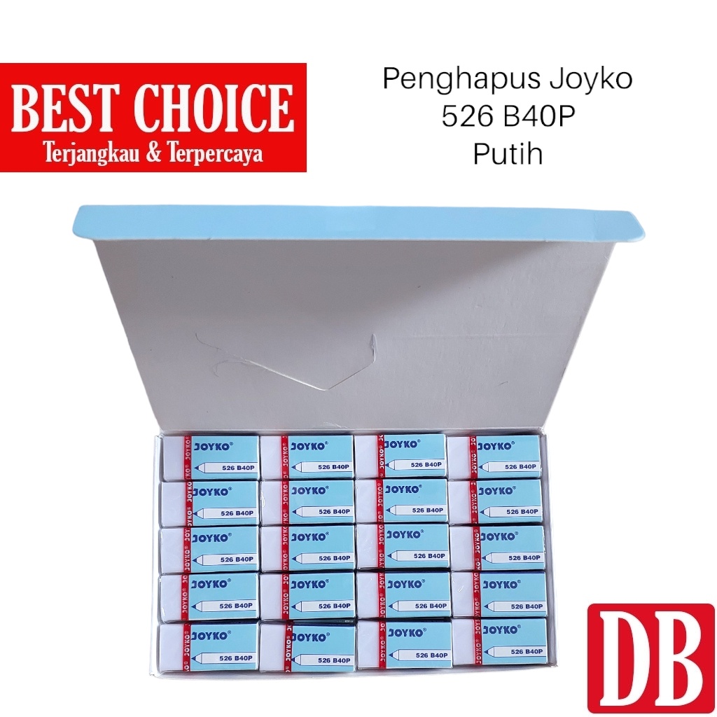 

(40pcs) Penghapus / Eraser Joyko Kecil 526 B40BL (Hitam) / B40P (Putih) / B40CO (Warna) 40pcs