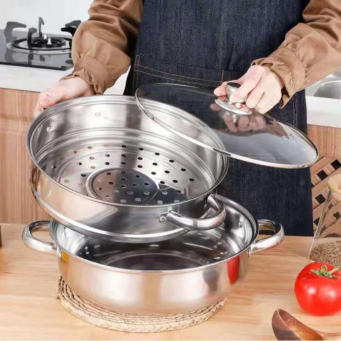 Panci kukus Kitchen Ware 28Cm / Panci dimsum / Panci steamer / Panci kukus dimsum / Panci 2 susun /