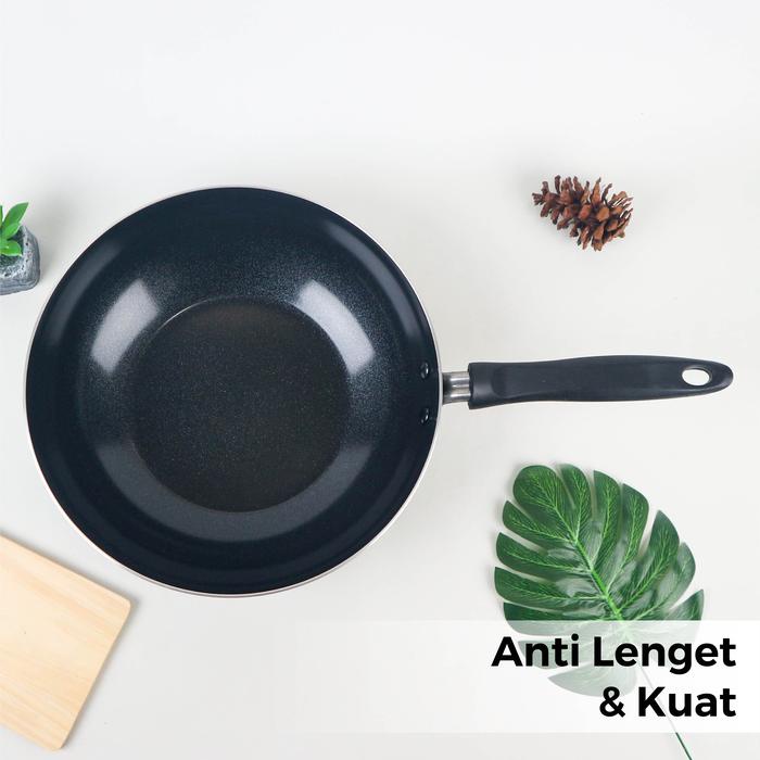Teflon Maxim Neostone Stirfry Deep Wok 28 cm Anti Lengket Anti Karat Anti Gores Lapisan Keramik