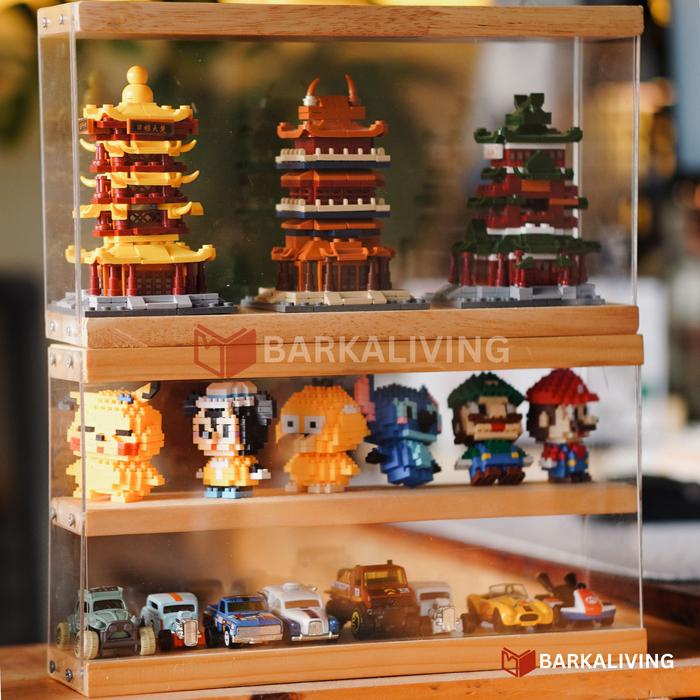 Rak Mainan Diecast / Action Figure Hotwheels Display Kayu Akrilik Acrylic gantungan hotwheels