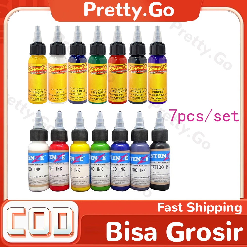 7 Warna 30ml Tinta Tato Permanen Tato Tinta Set Pigmen Tinta Profesional Tato Tintas