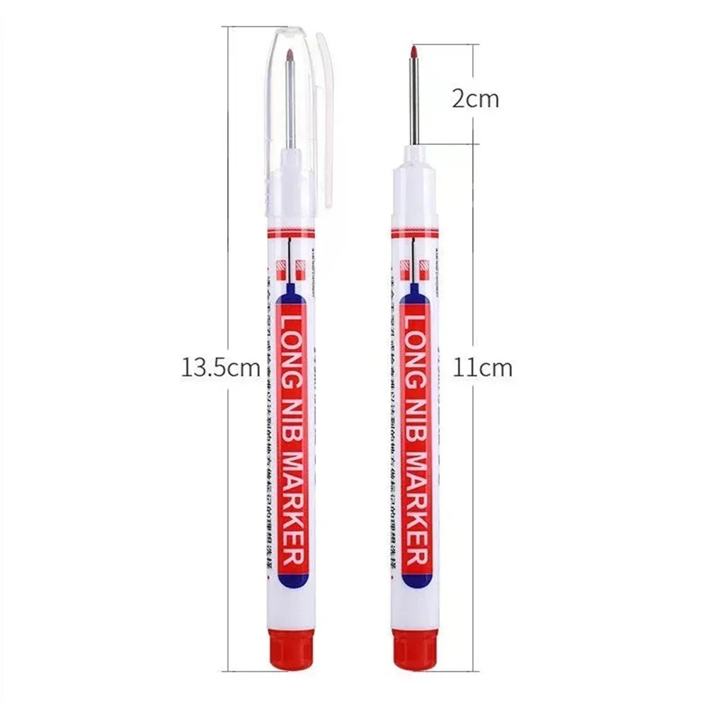 

5pcs Sepidol Marker Putih/Hitam 20mm Spidol Kepala Panjang Nib Marker Penanda Besi/ Kayu Anti Air