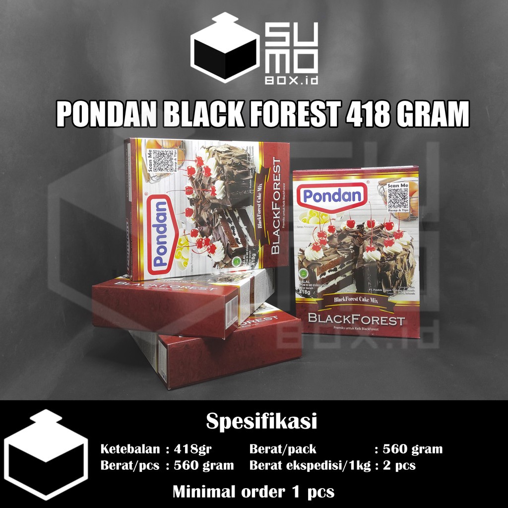 

HJ Pondan Black Forest 418gram / Tepung Cake Bolu Instan