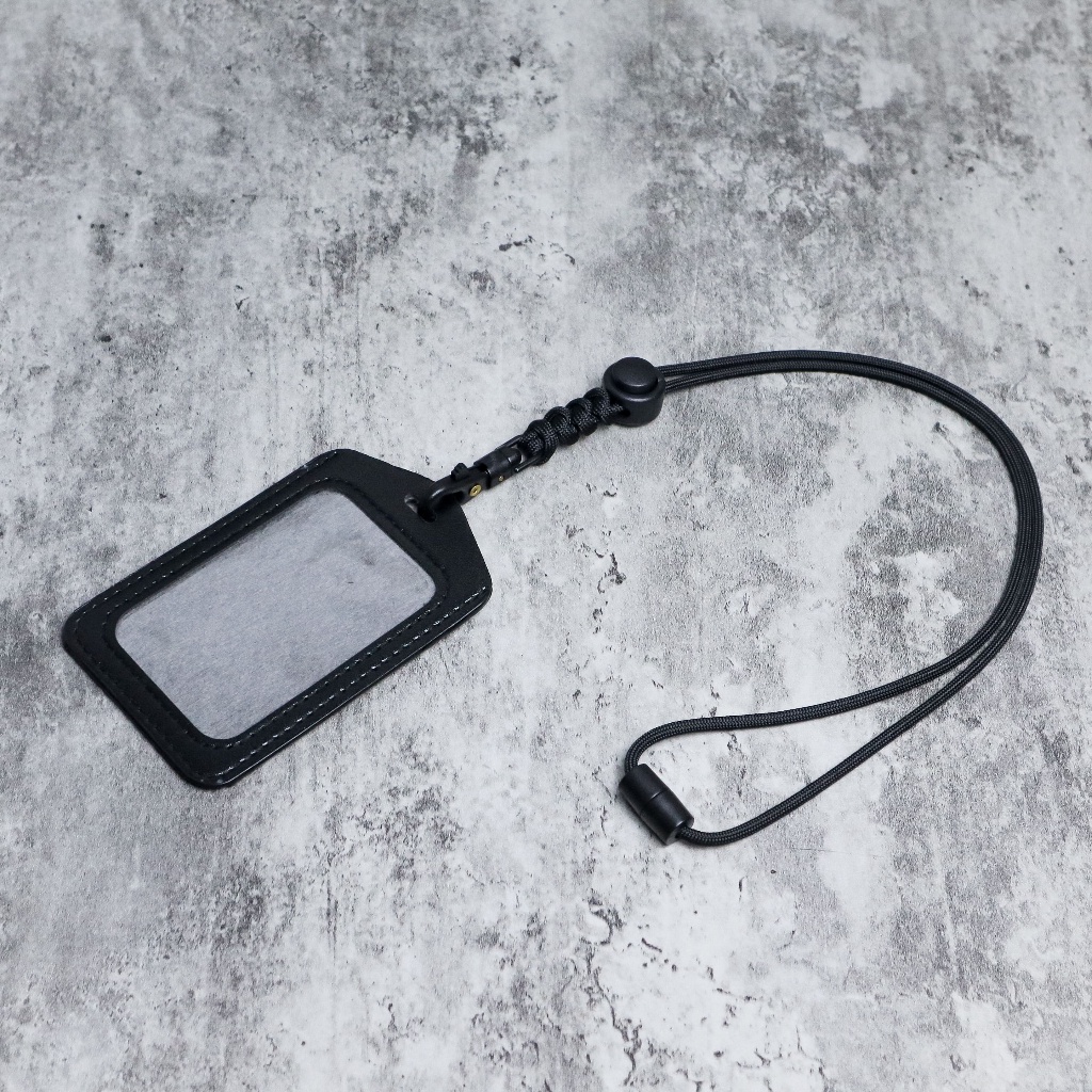 

Lanyard Id Card Holder Kulit Sintetis Tali Paracord 550lbs 4mm Gantungan Nama Name Tag Kantor