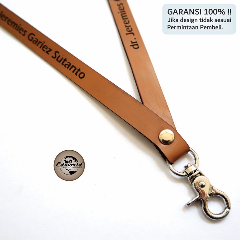 

Lanyard Kulit Asli Custom Laser Cutting & Engraving