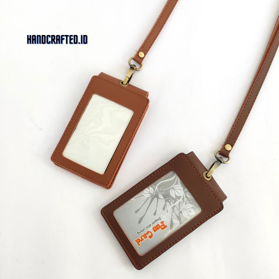 

Id Card name tag kulit Holder Double Flip Magnet Terbaru