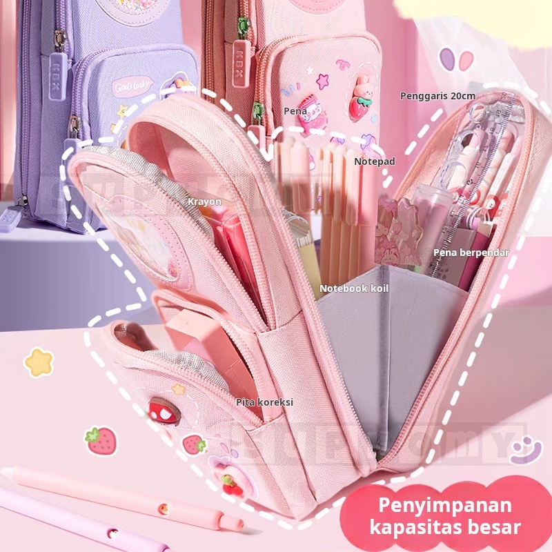 

kotak pensil aesthetic Tas PenaTempat Pencil Tas Pensil tempat alat tulis kapasitas besar