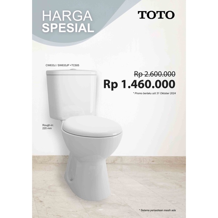 CLOSET / KLOSET / TOILET DUDUK TOTO CW633J SW633JP CW 633 J SW 633 JP