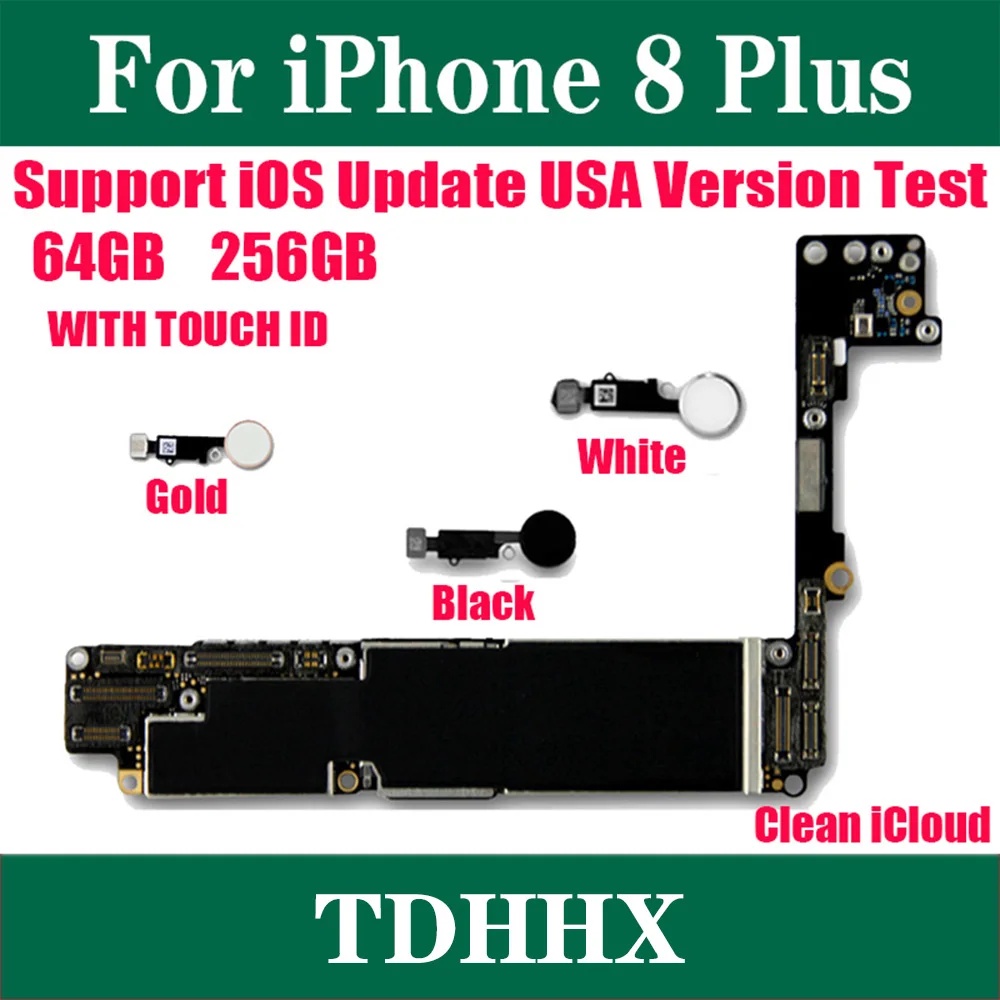 CC IPhone 8 PlusMainboard Clean ICloud for IPhone 8 Full Working Motherboard with Touch ID Support I