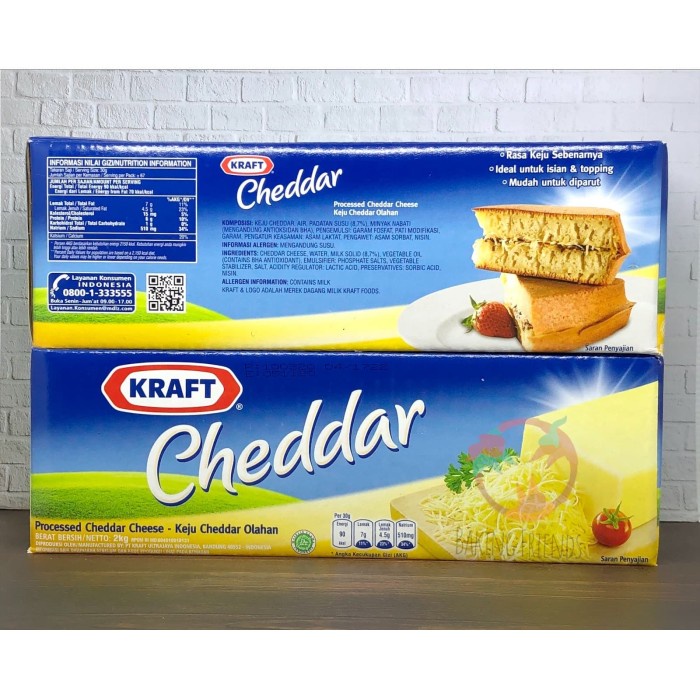 

Kraft Cheddar Cheese 2 kg / Keju Cheddar Kraft 2 Kg