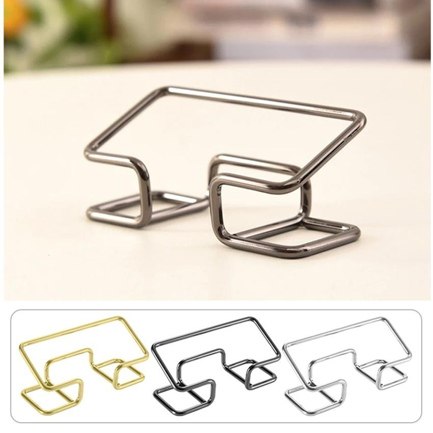 

Stand Kartu Nama Tag Besi Dudukan Label Harga dan Nama Kotak Kartu Nama Meja - Tempat Kartu Name