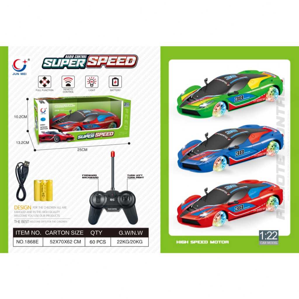 IK REMOTE CONTROL SUPERCAR REMOTE CONTROL MOBIL BALAP BAN BERLAMPU RC BISA CHARGE