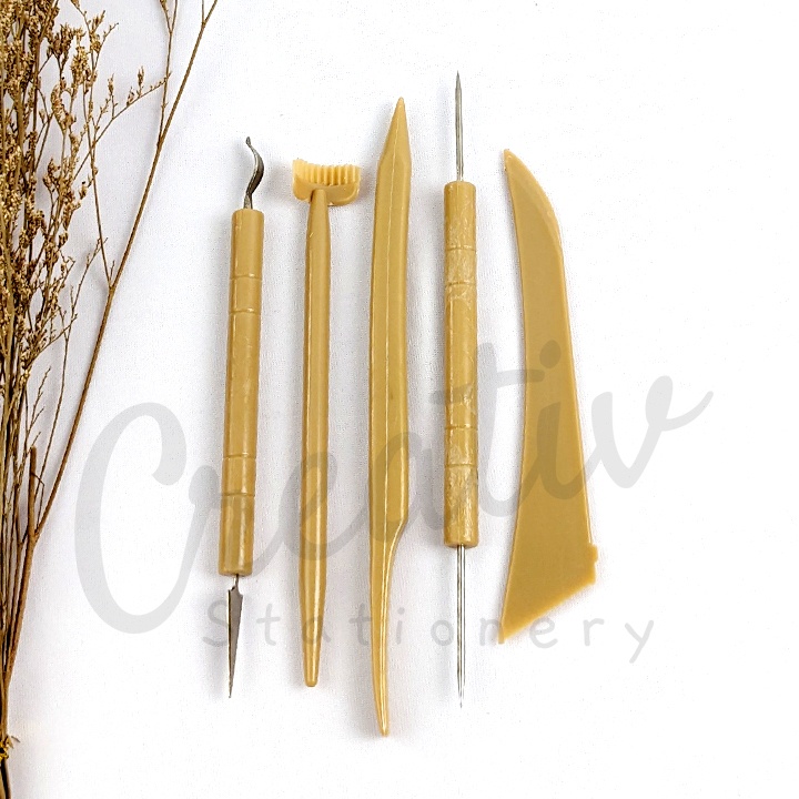 

Clay Tool Knife Pisau Alat Ukir Tanah Liat Modelling Sculpting Tools Set 5 Kuning Yellow Ct-S5