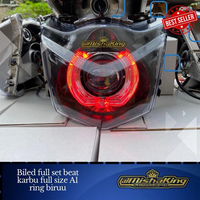 Lampu proji biled beat karbu full set reflektor