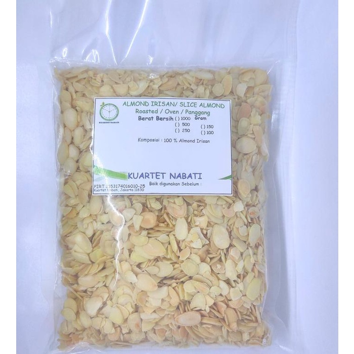 

1000gr Roasted Slice Almond - Almond Irisan - Oven - Panggang - Matang - Vegan