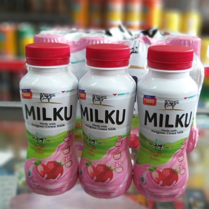 

(Good) susu uht botol MILKU rasa stroberi DUS