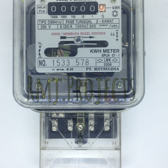 (Good) Kwh Meter Listrik Meteran Pembanding 1Phasa 5.20a Analog Murah