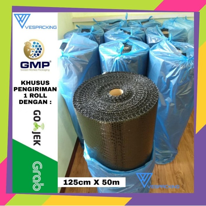 

pernakpernik- bubble wrap hitam roll 1,25 m (lebar) X 50 m (panjang)