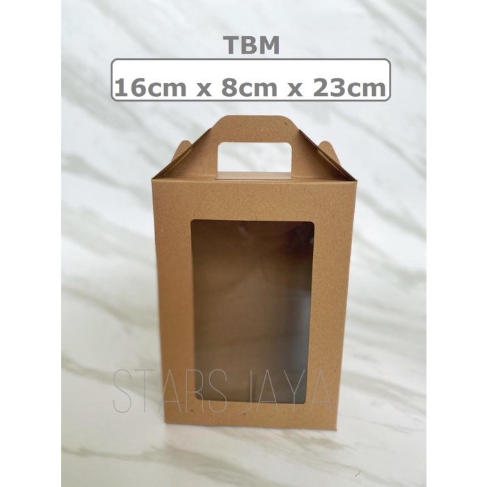 

pernakpernik- Box Kraft Tengteng 16 x 8 x 23 cm / kotak Kue Kering / Kotak Toples,