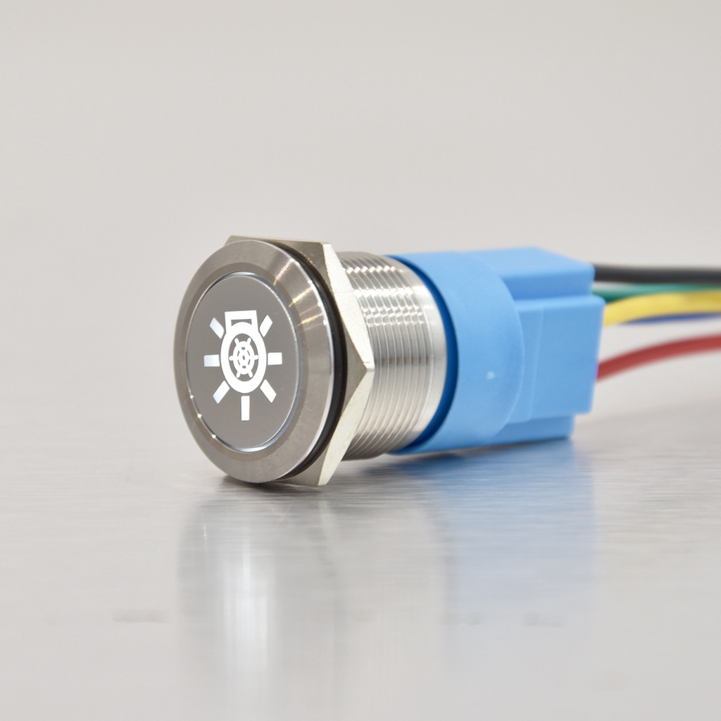 SALE ABILKEEN Customized Deck Light Symbol Illuminate Metal Push Button 22MM Flat Head Push Button S