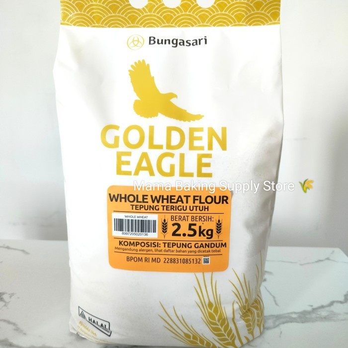 

GOLDEN EAGLE WHOLE WHEAT Meal Flour Tepung Terigu Gandum Utuh 1 KG