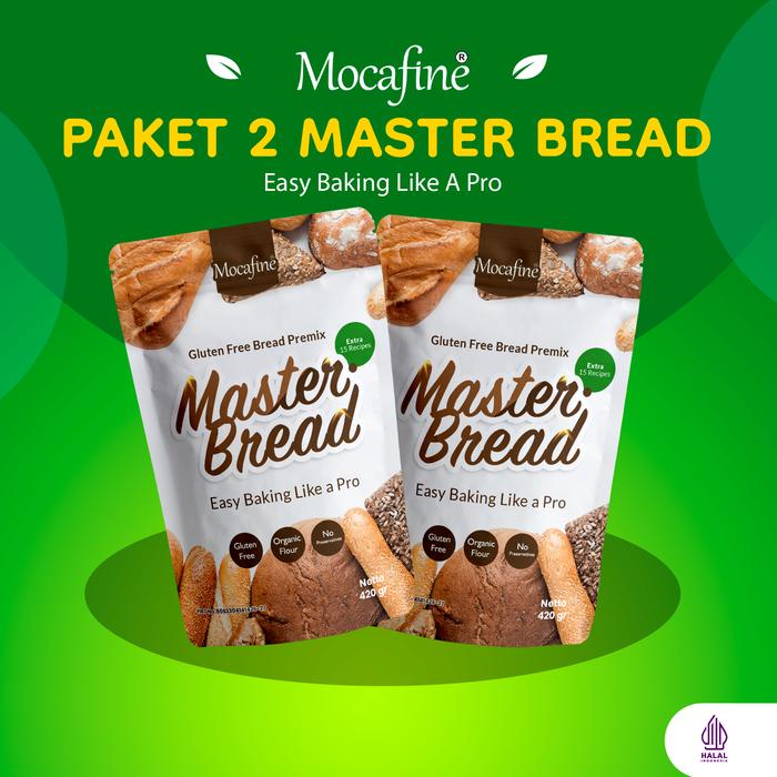 

Mocafine Tepung Roti Gluten Free Master Bread Rendah gula Alami Organik Baking Flour 420gr (2Pcs)