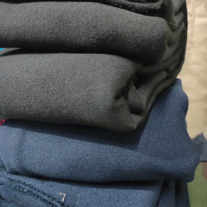 BAHAN KAIN POLAR FLEECE EMEN YARD GULUNGAN JAKET HITAM NAVY PREMIUM