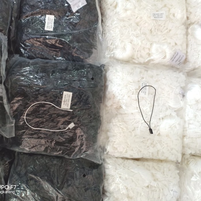 String Pin Benang / Lock Pin Tali / Tali Hang Tag (Hitam & Putih)