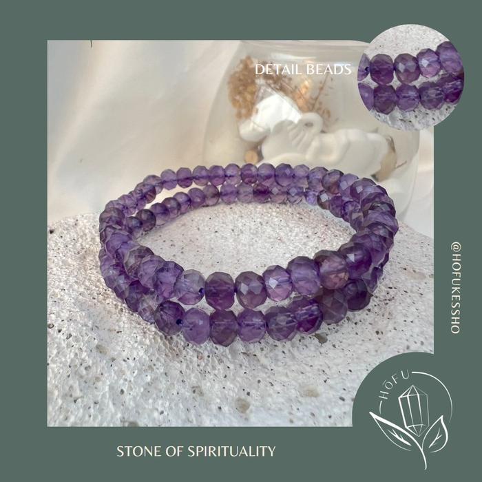 Gelang Amethyst Natural Crystal Bracelet
