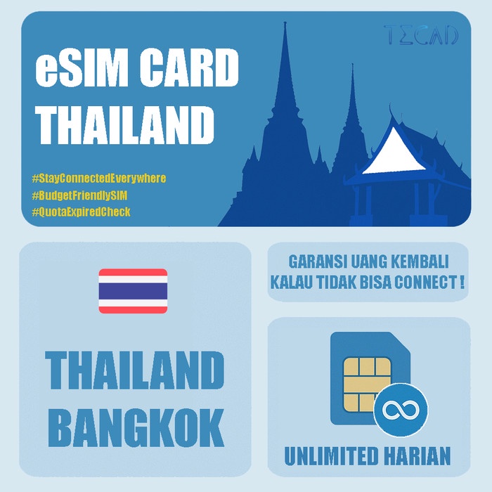Tec eSIM Thailand Internet Unlimited - UNLIMITED3GB