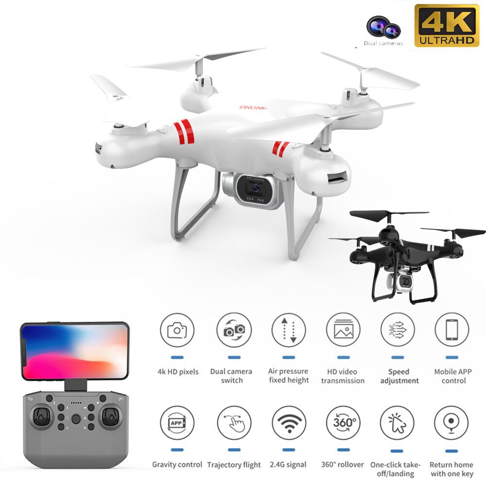 Rc Drone Double 4K Wifi Fpv Hd Camera Ky101 Drone Altitude Hold Gesture Mode Long Flying Time Rc