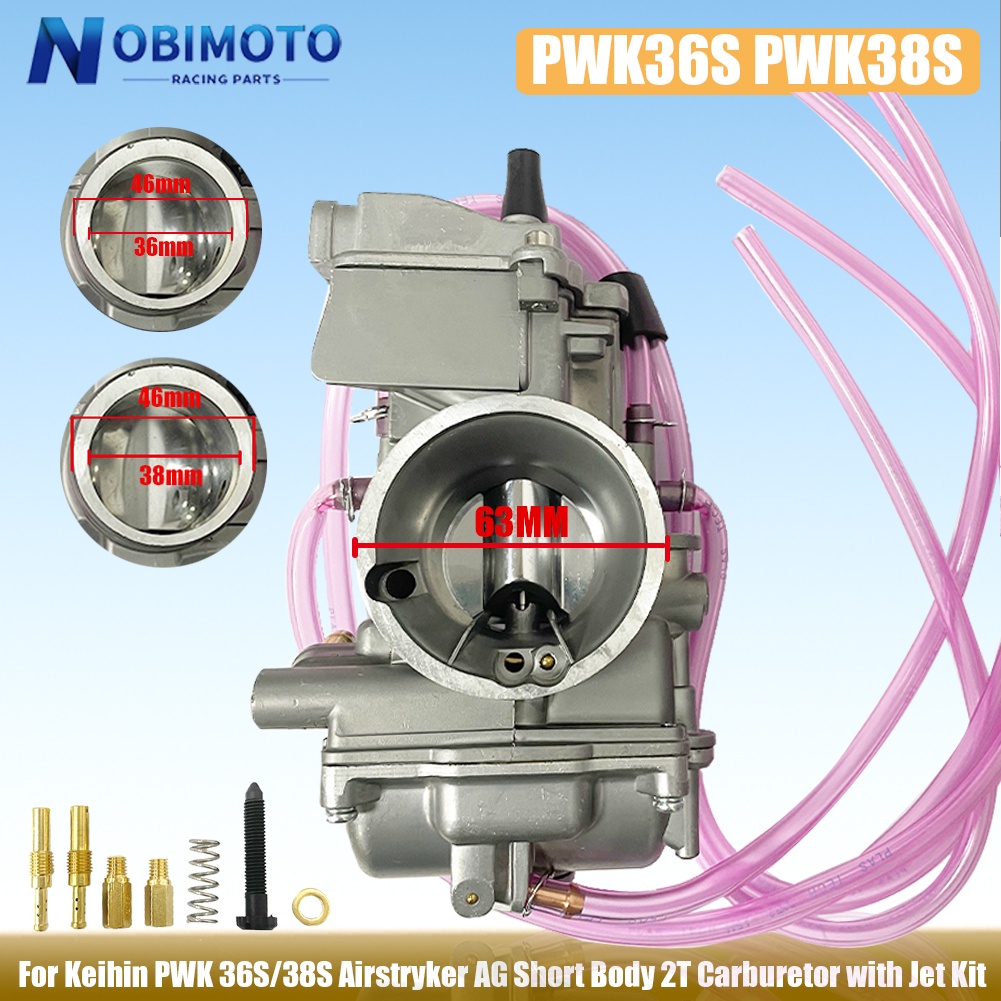 Motorcycle Carburetor Pwk Pwk36S Pwk38S For Utv 125-300Cc Keihin Pwk 36/38 Short Body Quad Vent Air