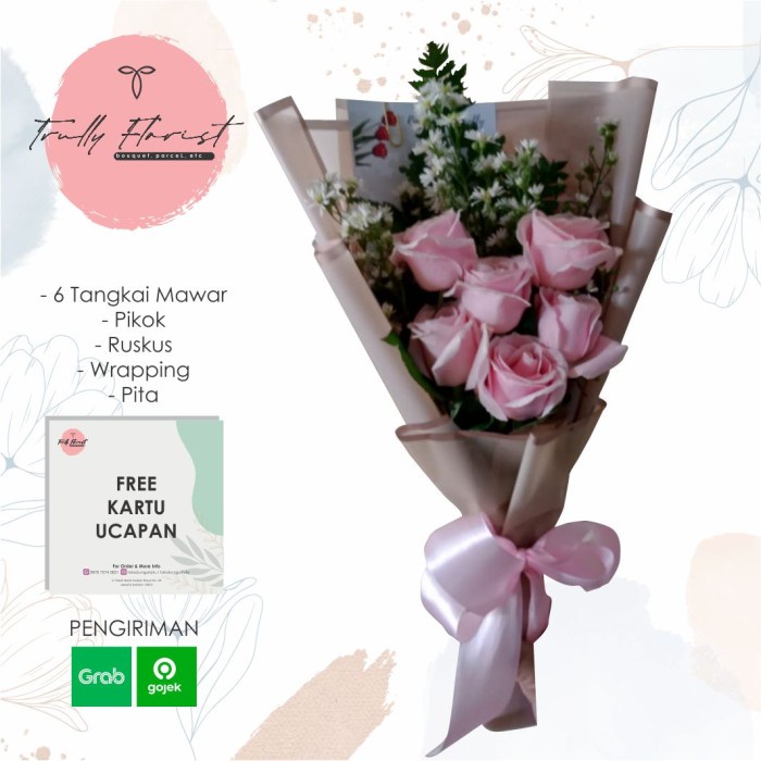 HAND BOUQUET ROSE BOUQUET BUNGA SEGAR MAWAR PUTIH / SOFT PINK