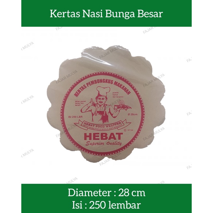KERTAS NASI BUNGA BESAR / MERK HEBAT / BUNGKUS NASI
