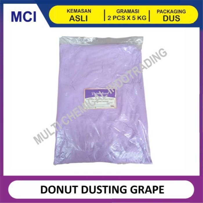 Promo Terbatas Primsfood Donut Dusting Gula Donat Dingin Grape Mint Anggur 5 Kg - 1 Dus 2 Pcs Aman