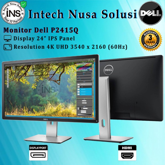 Central - DELL Monitor P2415Q 4K Ultra HD 24" Inch Professional Series