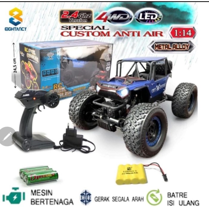 8T RC 1060 Anti Air Offroad Jeep Rubicon 1:14 Scale 2.4GHz 4x4 Metal Alloy Mobil Remote Control 4WD